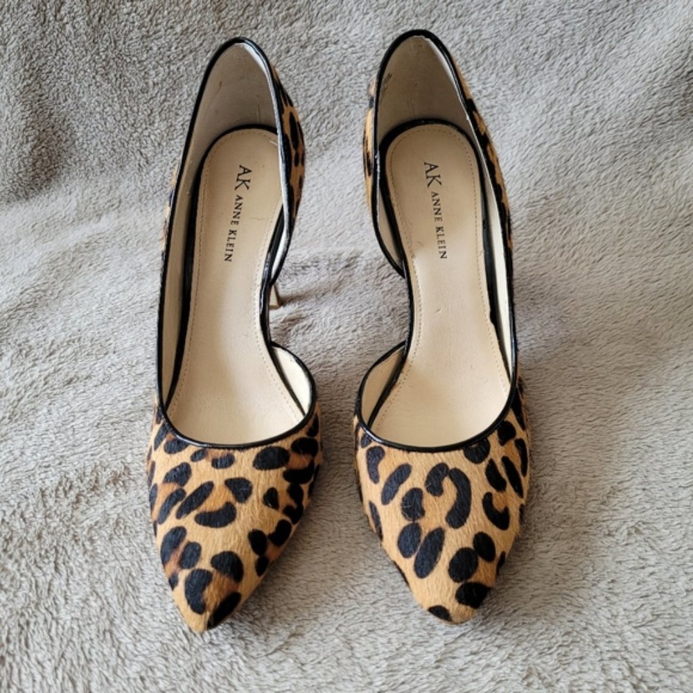 Anne Klein Zya leopard print d'orsay heels size 8.5 - Picture 2 of 10